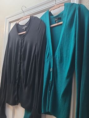 EXPRESS Set Of 2 Cardigan Sweaters. Size M Dark Green , Black..